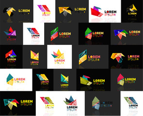Obraz na płótnie Canvas Triangle geometric shapes, set of abstract logos