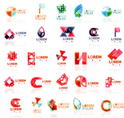 Collection of colorful abstract origami logos