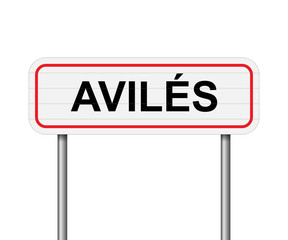 Welcome to Aviles Spain road sign vector