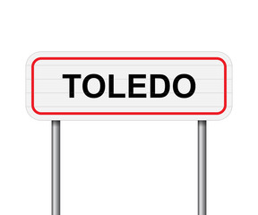 Welcome to Toledo Spain road sign vector
