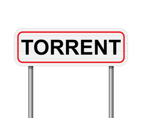Welcome to Torrent Spain road sign vector