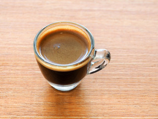 Cup of hot espresso coffee