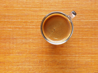 Cup of hot espresso coffee
