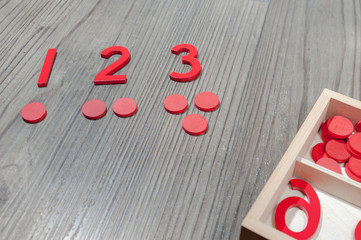 Montessori Cut-Out Numeral and Counters