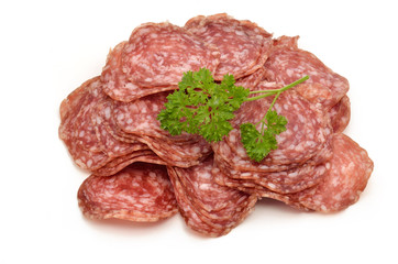 Aufgeschnittene Bergsalami