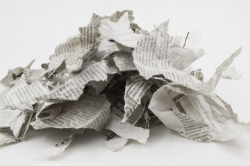 a pile of torn paper
