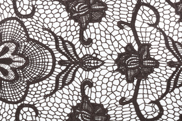 lace with flower pattern on white background