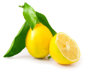 Fresh lemon isolated on white