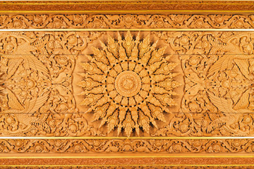 Wood Carving Thai background. thai art.