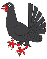 Heraldic bird, grouse. Vector illustration