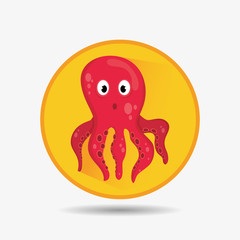 Fototapeta premium Sea fauna cartoon