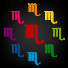 Zodiac sign Scorpio. Vector zodiac signs set