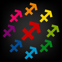 Zodiac sign Sagittarius. Vector zodiac signs set