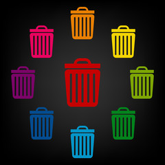 Trash icon set