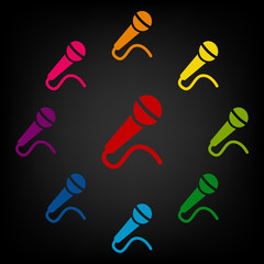 Microphone icon set