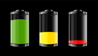 Vector illustration with battery set.
