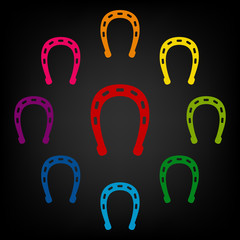 Horseshoe icon set