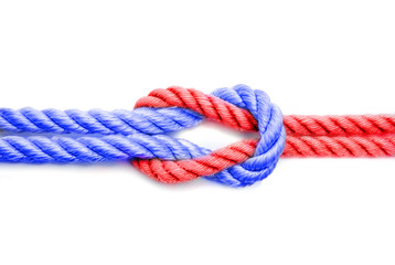 Zwei Knoten-Rot und Blau