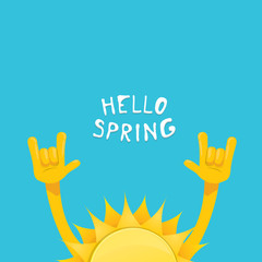 sun hand rock n roll icon vector . Spring 