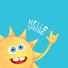 sun hand rock n roll icon vector . Spring 