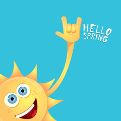 sun hand rock n roll icon vector . Spring 