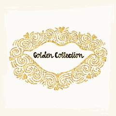 Gold glitter love concept hand lettering motivation poster.