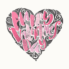 Happy valentines day love concept hand lettering motivation post