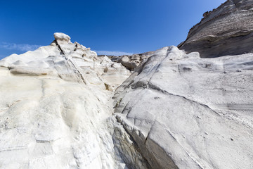 Sarakiniko beach, in Milos island, Cyclades, Greece