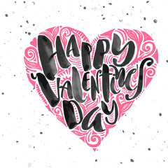 Happy valentines day love concept hand lettering motivation post