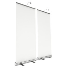 Trade show booth white and blank