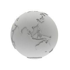 Earth planet globe. 3D render. India view.