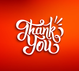 Thank You 3D inscription on red background