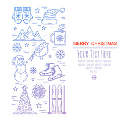 Christmas frame template card. 