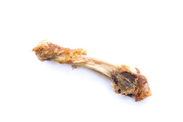 Chicken drumstick bone isolated on white background