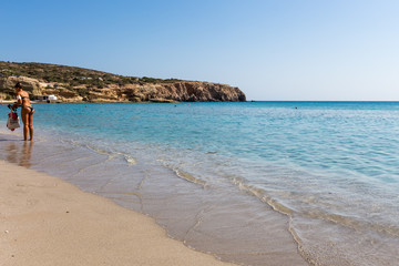 Beautiful natural colors of Firiplaka beach, Milos, Greece