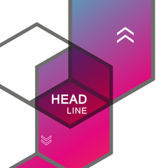 Vector line hexagon infographic. Template for diagram and presentation