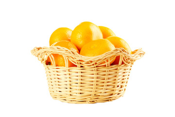 Ripe mandarins isolated on a white