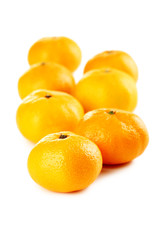 Ripe mandarins isolated on a white