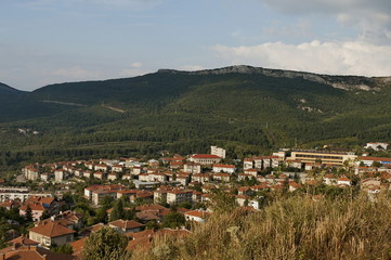 Fototapeta na wymiar View a residential district in the Belogradchik town , Bulgaria, Europe 