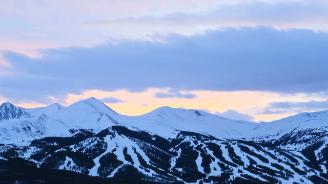 Outdoor Breckenridge Colorado Winter Mountain Landscape Snow Rockies Time Lapse 