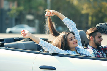 Couple in the car outside
