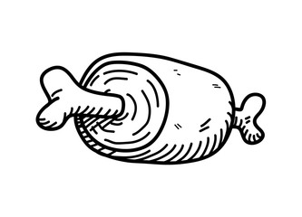 Meat Doodle, a hand drawn vector doodle illustration of a meat.