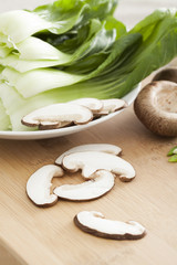 Bok choy and mushrooms