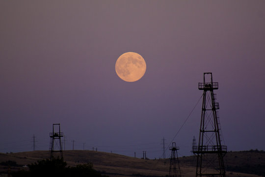 Moon and petrol pomps field