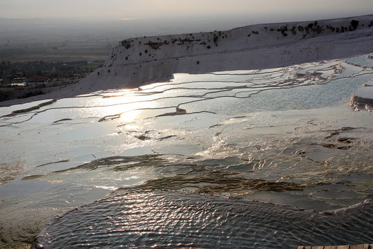 Pamukkale bei Abendd&auml;mmerung