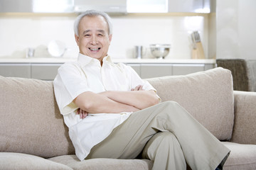 Fototapeta premium Portrait of a senior man at home