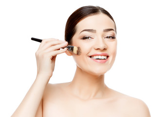 Fototapeta premium Beautiful Woman with Clean Fresh Skin 