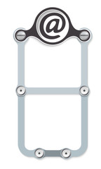 Vector vertical frame with screws and email icon