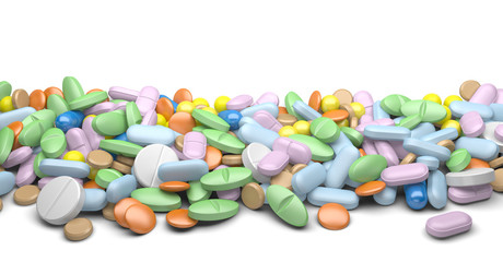 A pile of pills and tablets