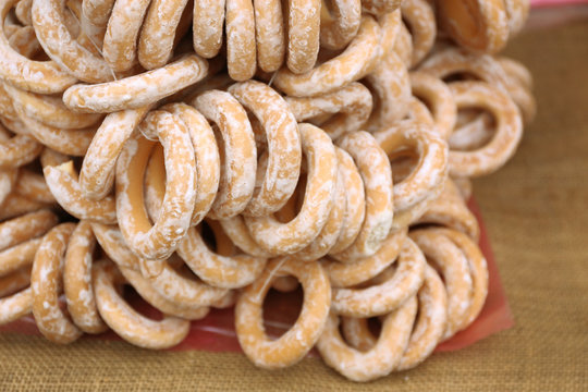 Sooshka, round cracknels, baranka background